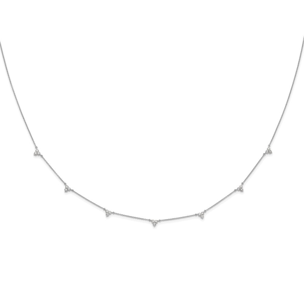 True Origin 14k White Gold 1 carat Lab Grown Diamond VS DEF Multi Station 18 inch Necklace