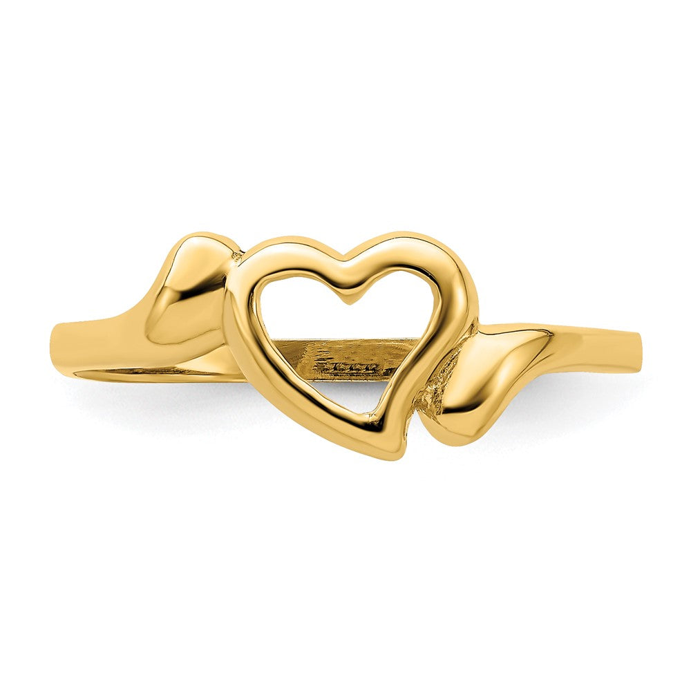 14k Open Heart w/Swirl Ring Size 7.25