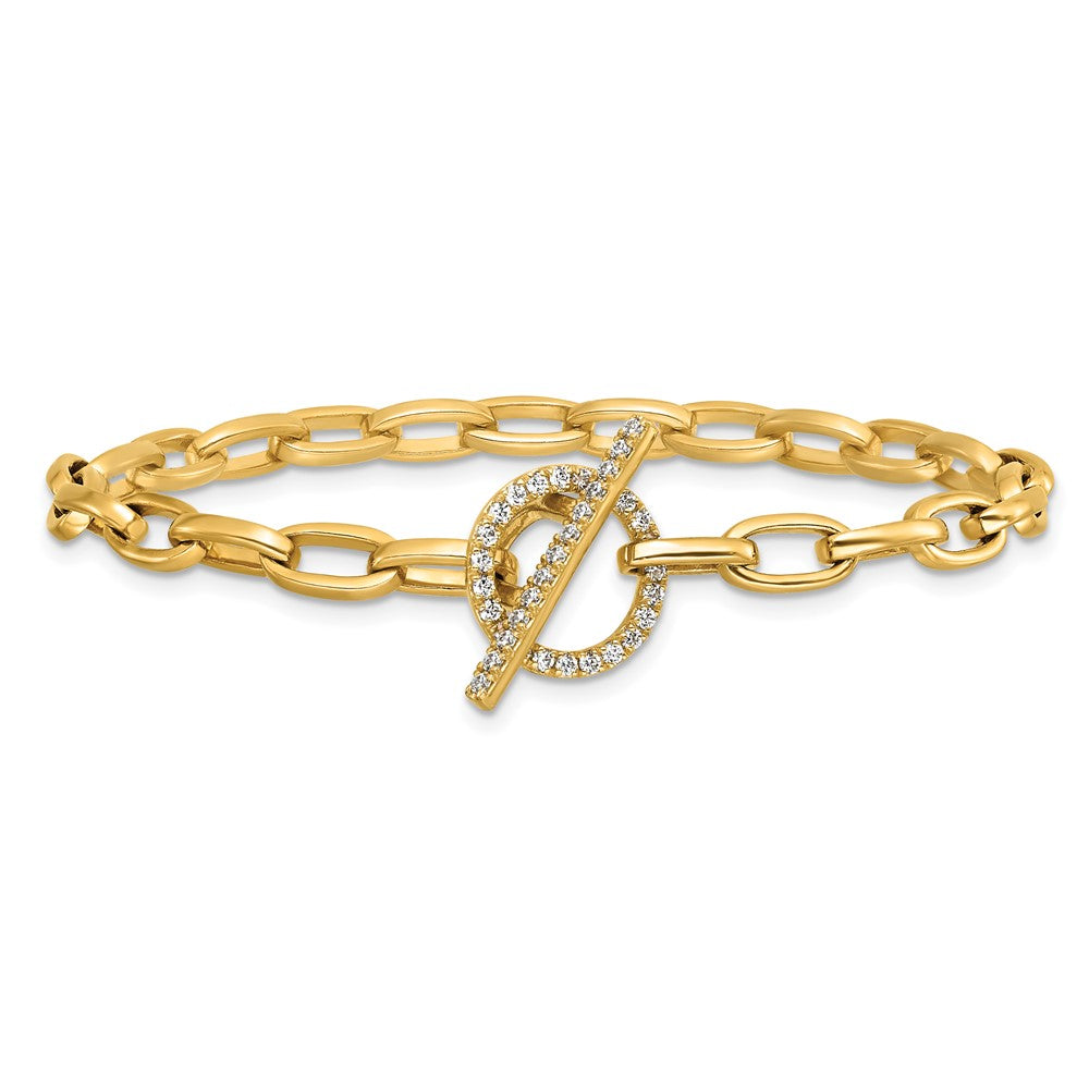 True Origin 14K Yellow Gold 1/3 carat Lab Grown Diamond VS+ F+ 7 in Complete Toggle Bracelet