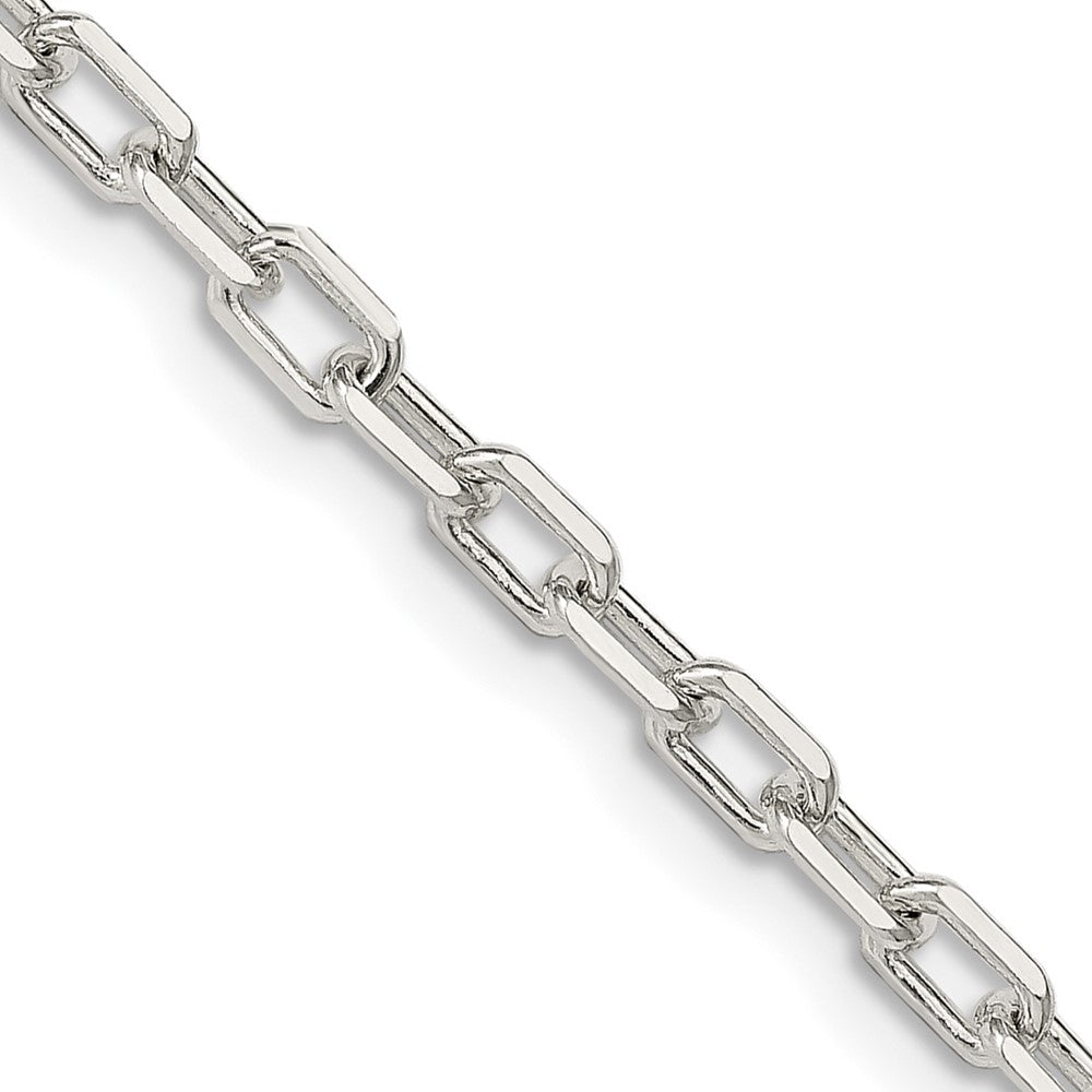 Sterling Silver 3.75mm Diamond-cut Long Link Cable Chain 22 Inches