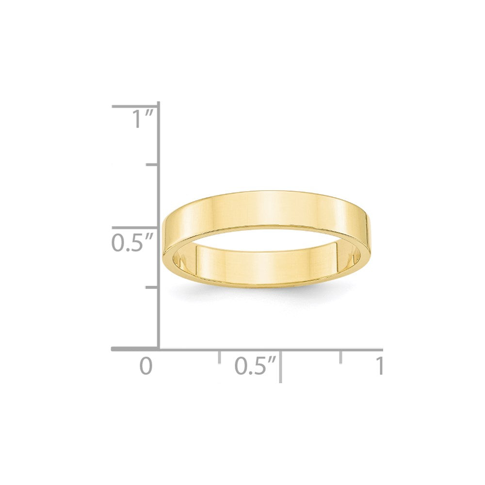 10k Yellow Gold 4mm Lightweight Flat Wedding Band Size 6.5