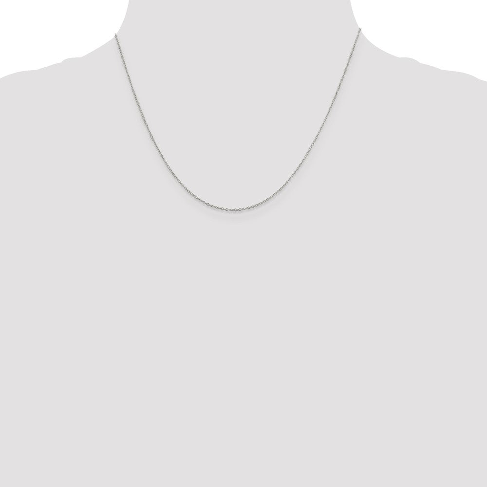 Sterling Silver Rhodium-plated 1.1mm Forzantina Cable Chain 18 Inches