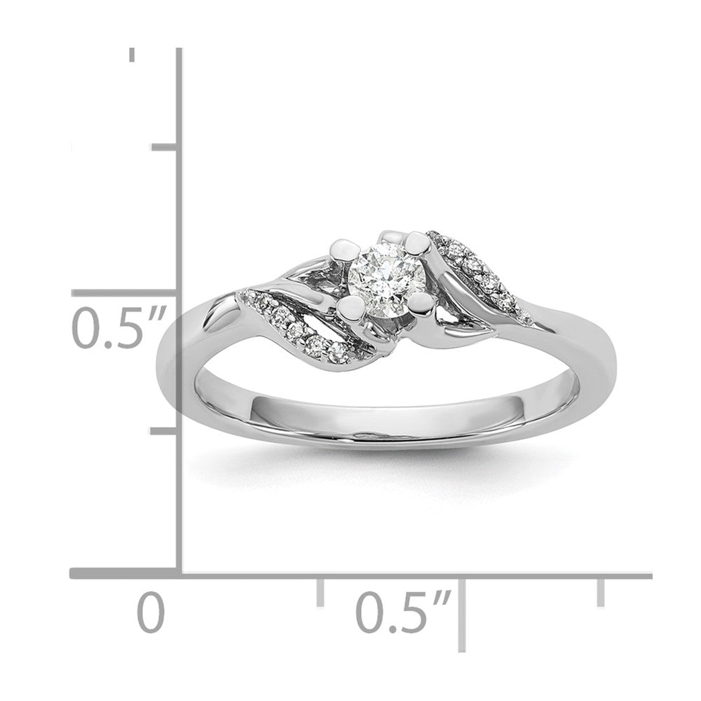 10k WG Diamond Ring Rd 1-.17ct , 10 - .004ct - Dia:G Mel:S45