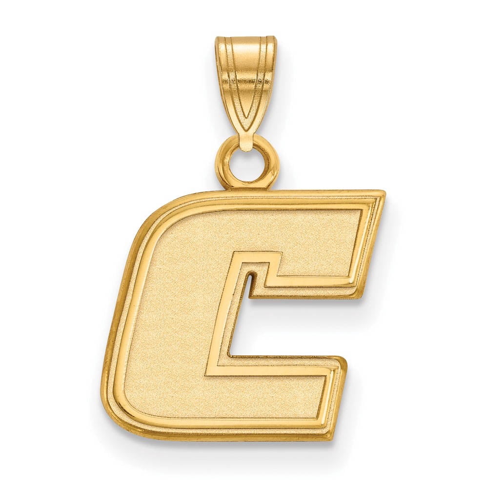Sterling Silver Gold-plated LogoArt University of Tennessee at Chattanooga Letter C Small Pendant Q-GP001UTC