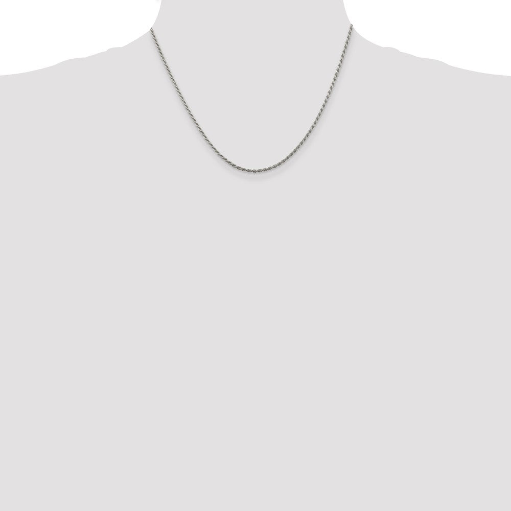 Sterling Silver 1.85mm Diamond-cut Rope Chain 18 Inches