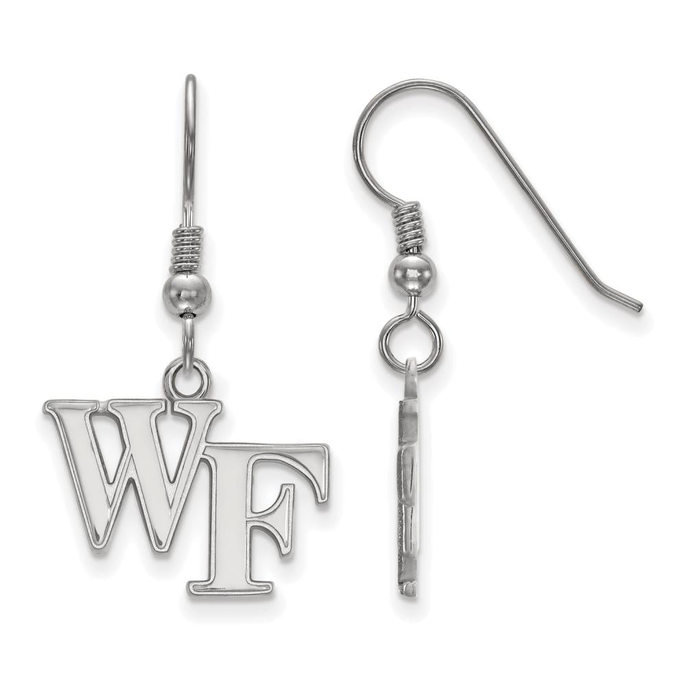 LogoArt Sterling Silver Wake Forest University Small Dangle Earrings Wire