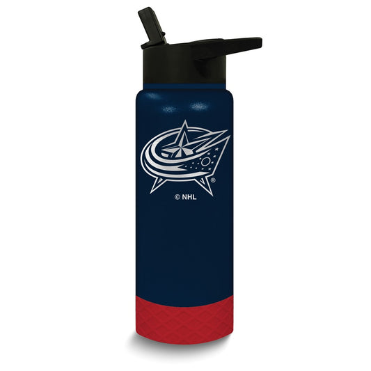 NHL Columbus Blue Jackets Stainless Steel Silicone Grip 24 oz. Water Bottle