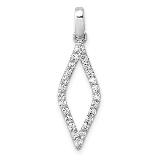 14k White Gold 1/2 carat Lab Grown Diamond VS/SI+ G+ Complete Fashion Geometric Pendant