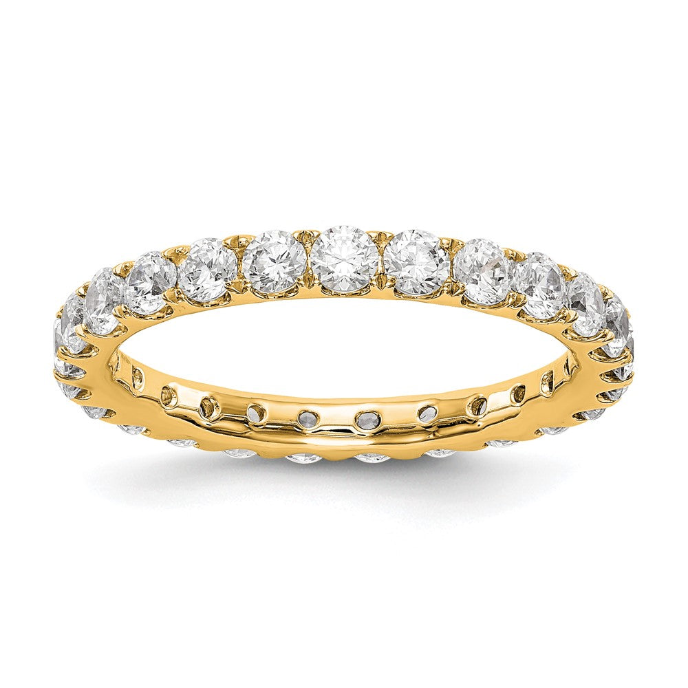 14k 1 1/2 carat Lab Grown Diamond VS/SI+ G+ Size 5.5 Shared Prong Eternity Band