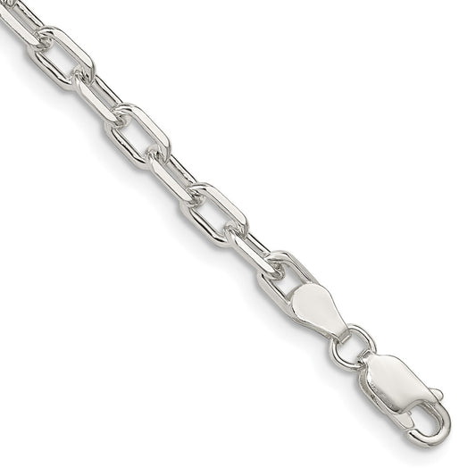 Sterling Silver 4.5mm Diamond-cut Long Link Cable Chain 8 inches