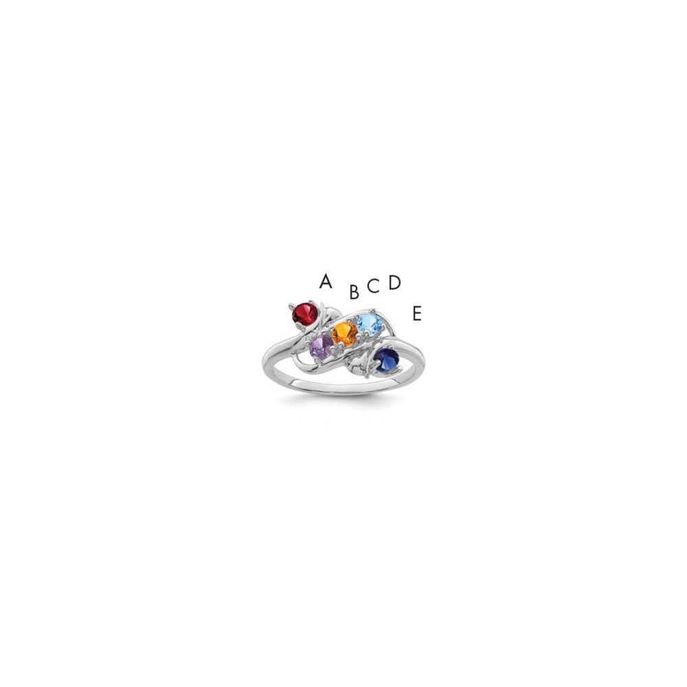 Sterling Silver Rhodium-plated Family Jewelry Mounting