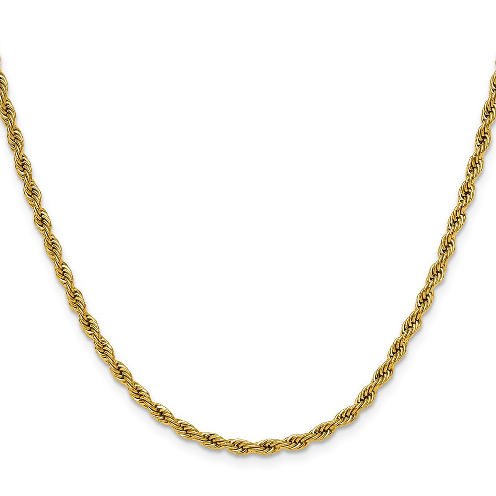 Chisel Stainless Steel Polished Yellow IP-plated 3mm 20 inch Rope Chain