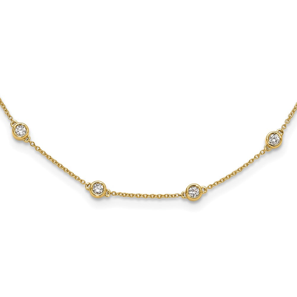 True Origin 14K Yellow Gold 1 carat Lab Grown Diamond VS+ F+ Complete 16 Station 16 in Necklace