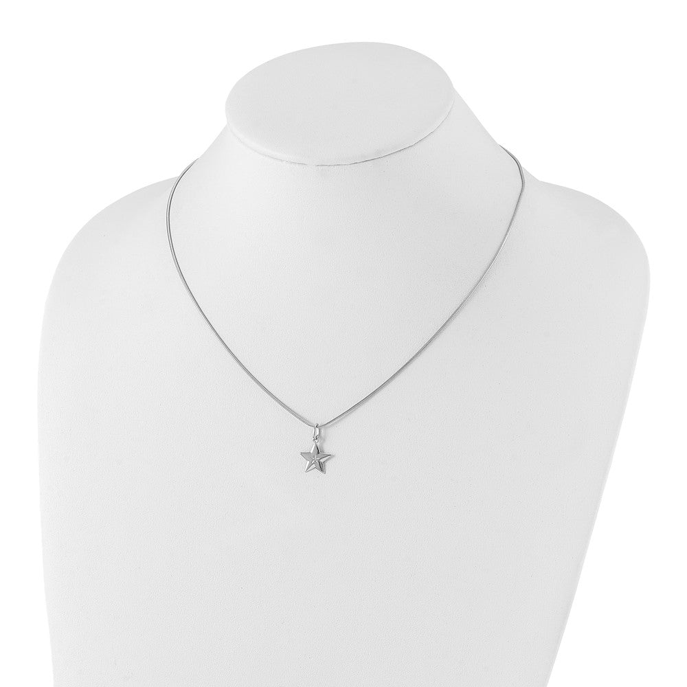 White Ice Sterling Silver Rhodium-plated 18 Inch Diamond Star Necklace with 2 Inch Extender 18 Inches