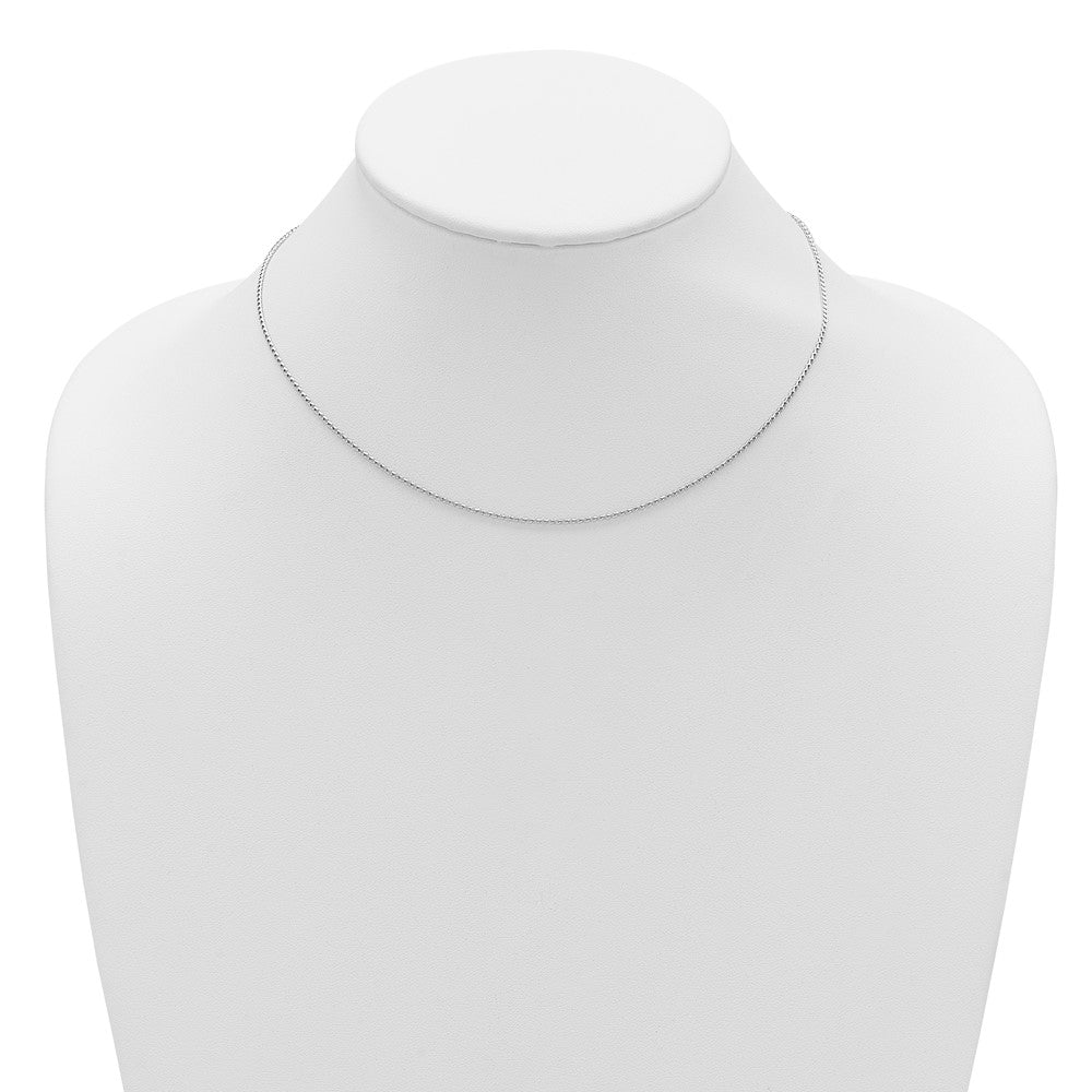 14K White Gold 1.15mm D/C Open Franco 1in+1in Adjustable Chain