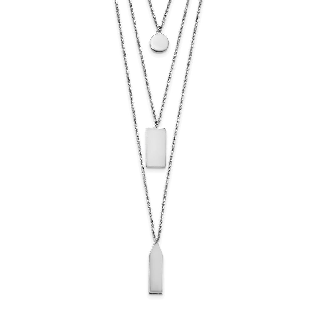 Sterling Silver Rhod-Plated Multi-Layer w/ 2in ext. Necklace