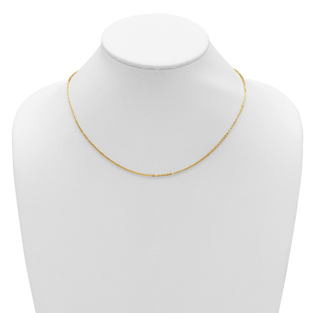 14K 1.7mm Flat Cable 1in+1in Adjustable Chain