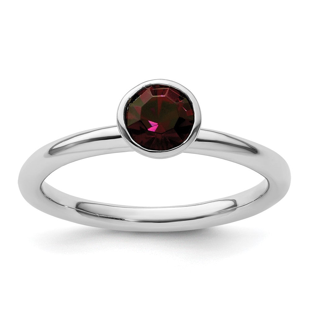 Sterling Silver Stackable Expressions High 5mm February Crystal Ring Size -7