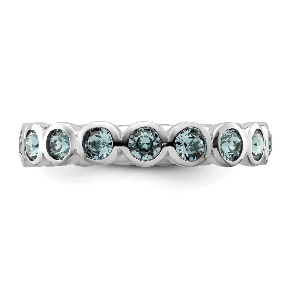 Sterling Silver Stackable Expressions December Crystal Ring Size -9