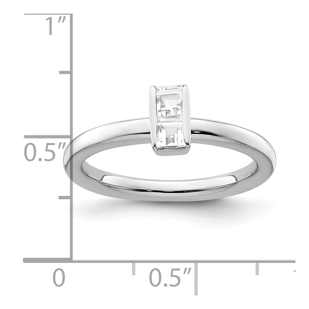 Sterling Silver Stackable Expressions White Topaz Ring