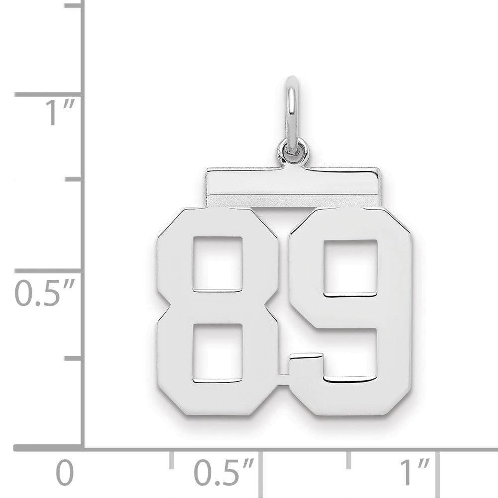 Sterling/Silver Rhodium-plated Polished Number 89 Charm