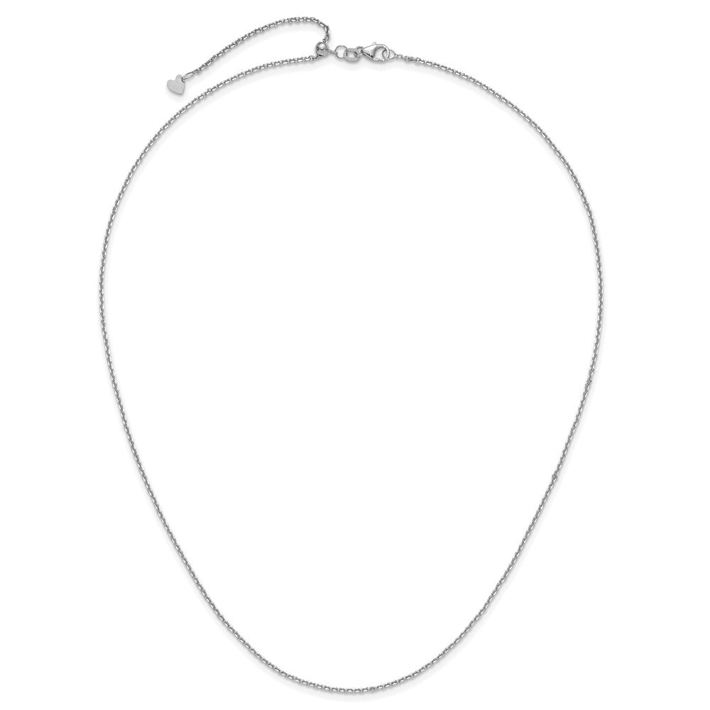 14K White Gold Adjustable  1.4mm D/C Cable Chain