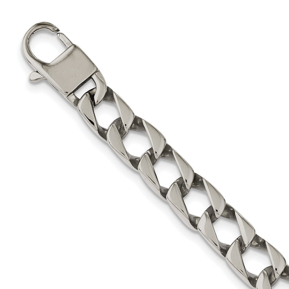 Stainless Steel Polished Square Link 24in Necklace