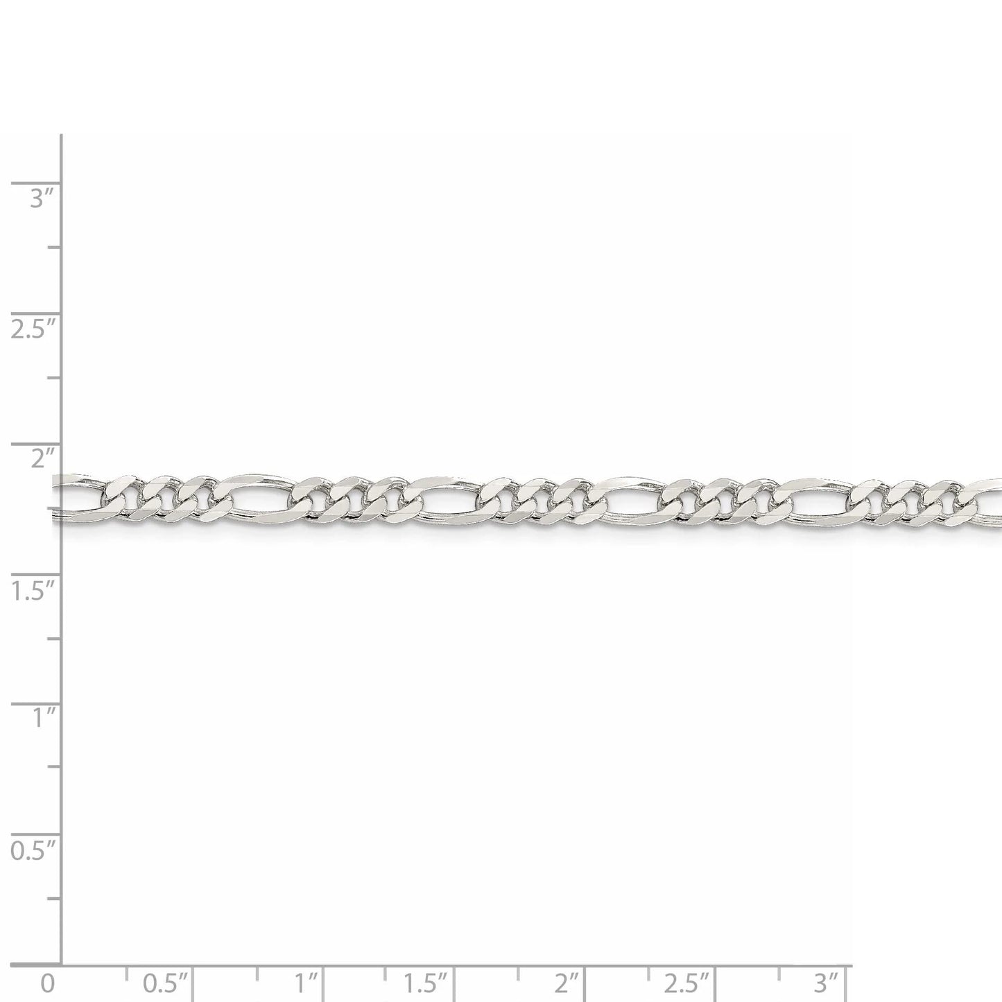 Sterling Silver 4.5mm Figaro Chain 7 inches