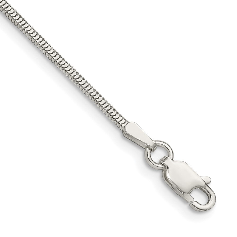 Sterling Silver 1.5mm Diamond-cut Flat Snake Chain 8 inches