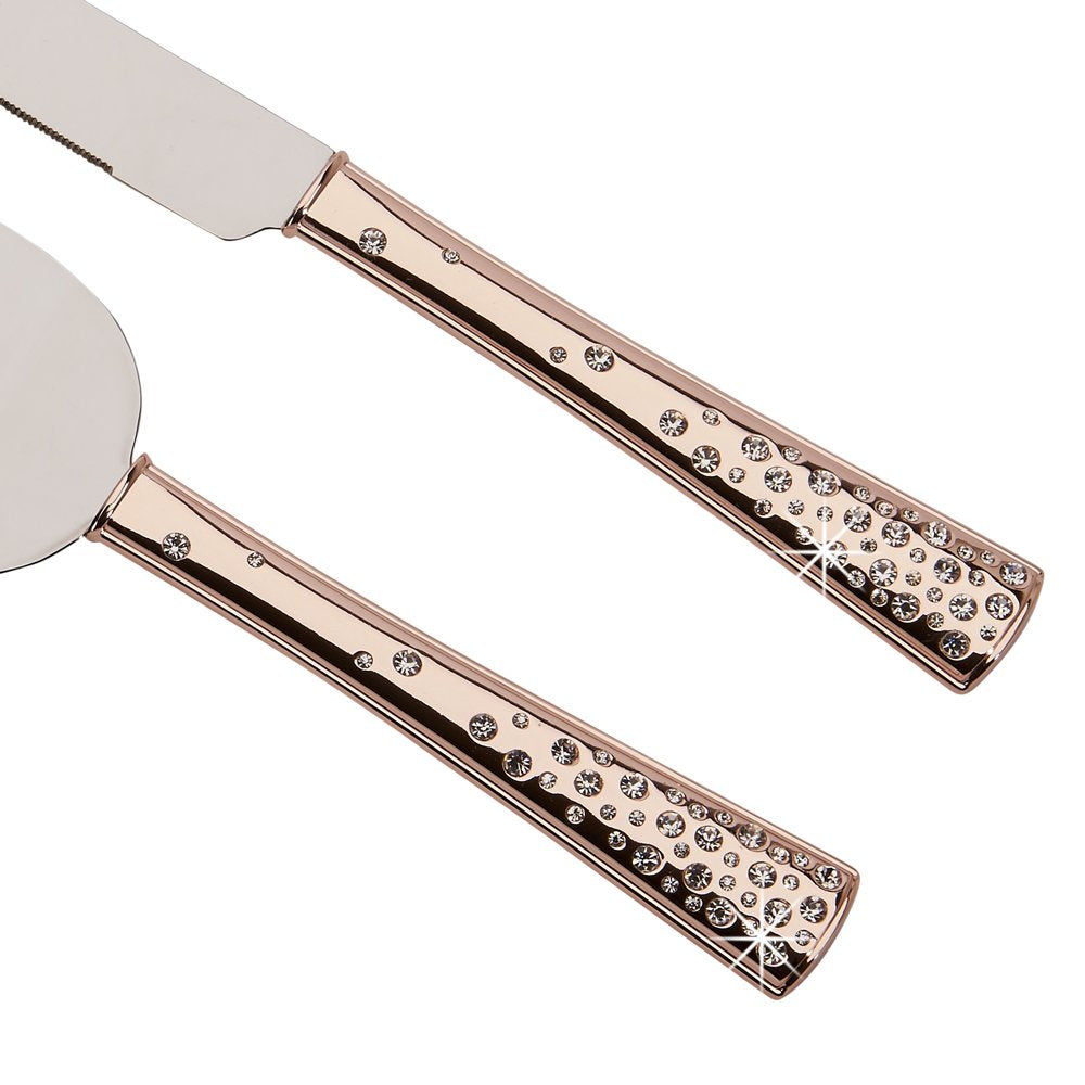 Creative Gifts Galaxy Rose Gold Knife And Server Set 025574