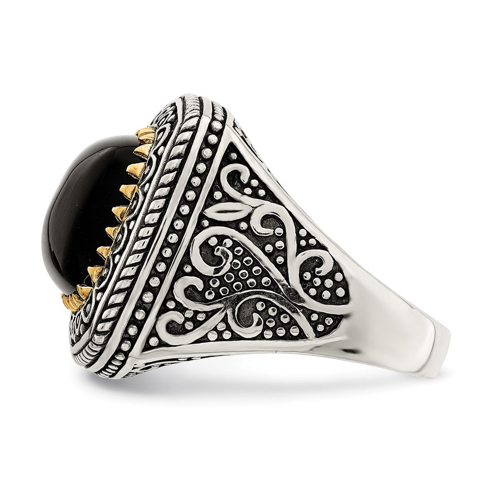 Sterling Silver w/14k Onyx Ring