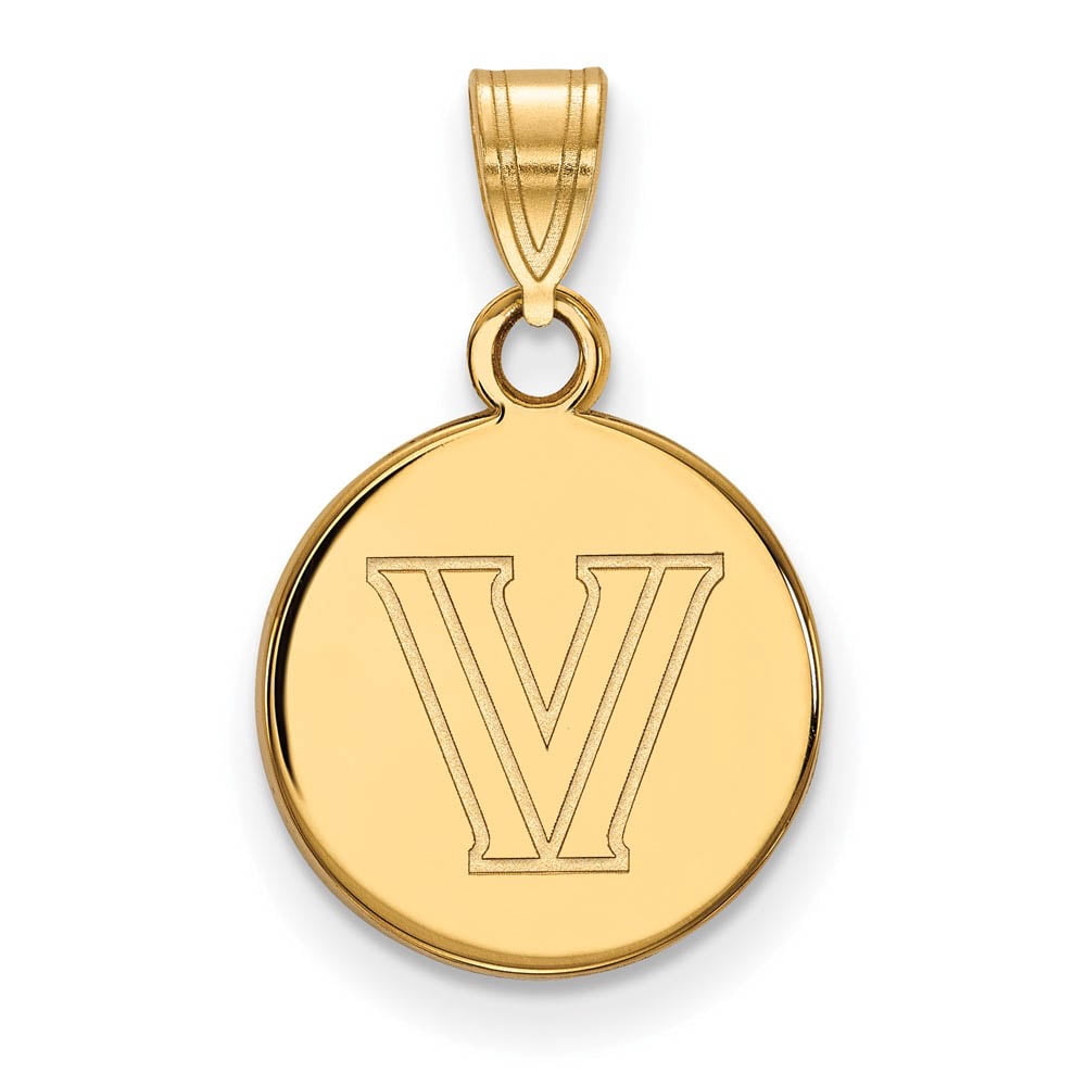 10k Gold LogoArt Villanova University Letter V Small Disc Pendant Q1Y021VIL