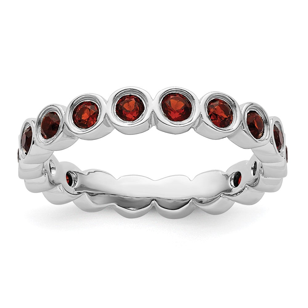 Sterling Silver Stackable Expressions Garnet Ring Size -6