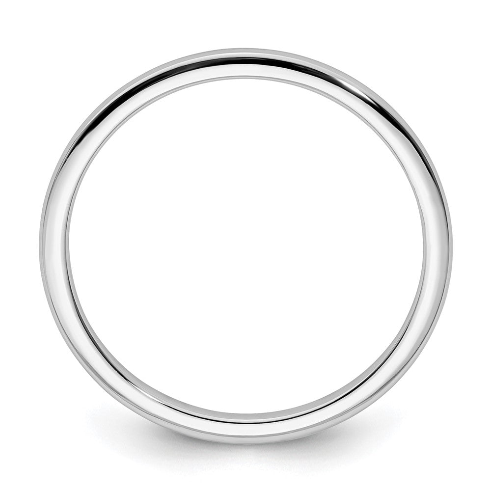 10K White Gold 1.2mm Half Round Polished Stackable Band Size 6