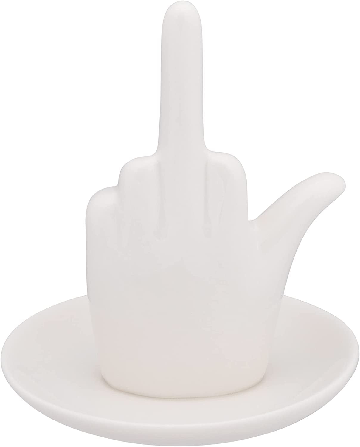 Stephanie Imports White Ceramic Jewelry Organiser Ring Dish Tray