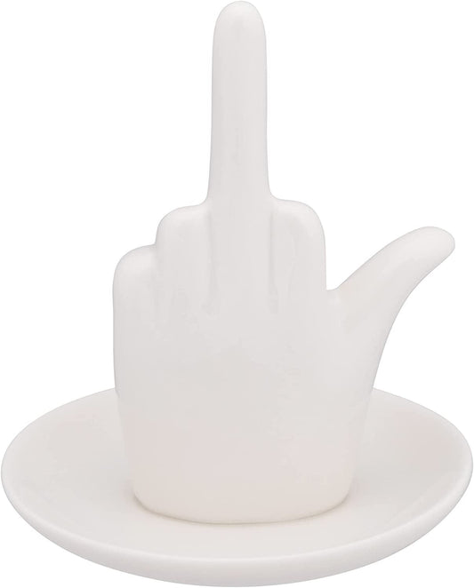 Stephanie Imports White Ceramic Jewelry Organiser Ring Dish Tray