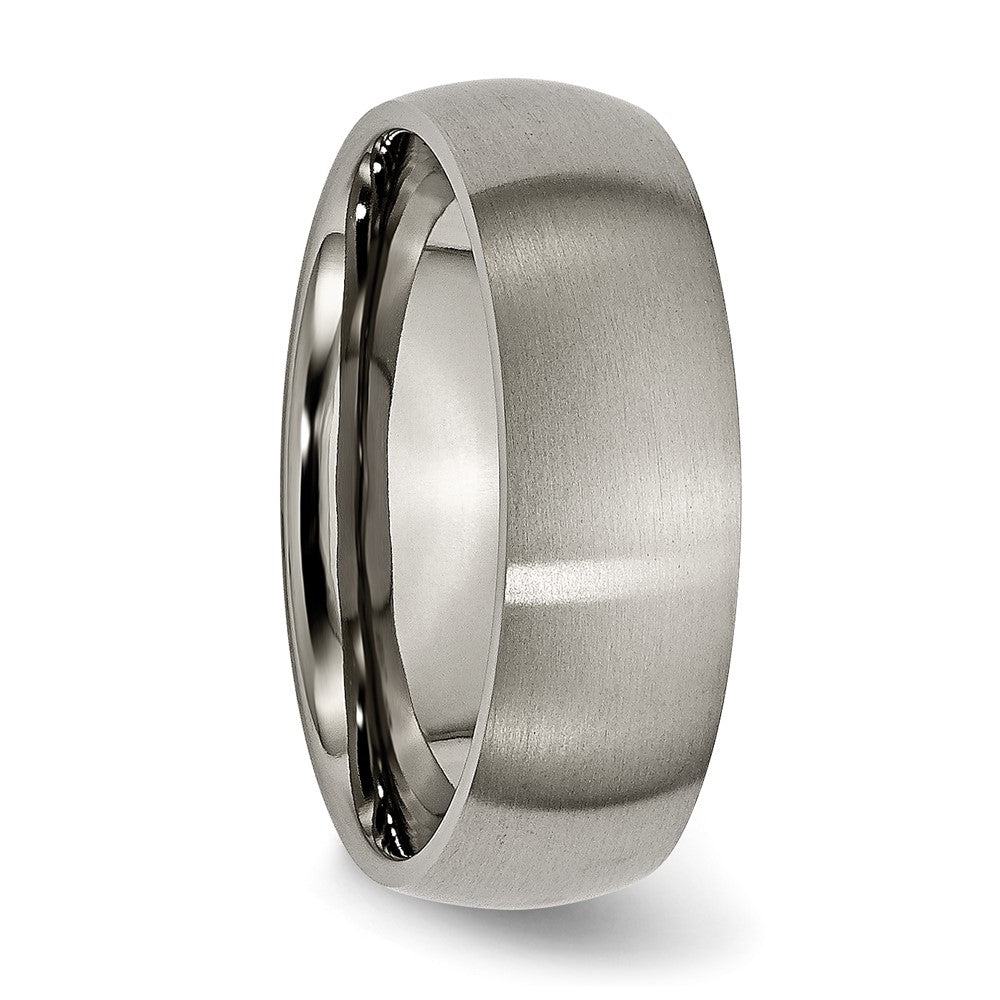 Titanium Brushed 7mm Half Round Band Size - 14.5