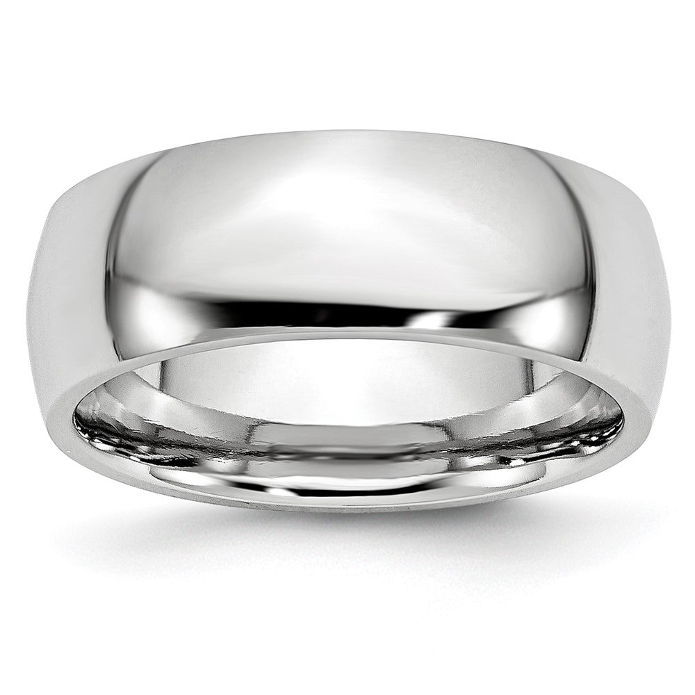 Cobalt Polished 8mm Half Round Band Size - 9.5