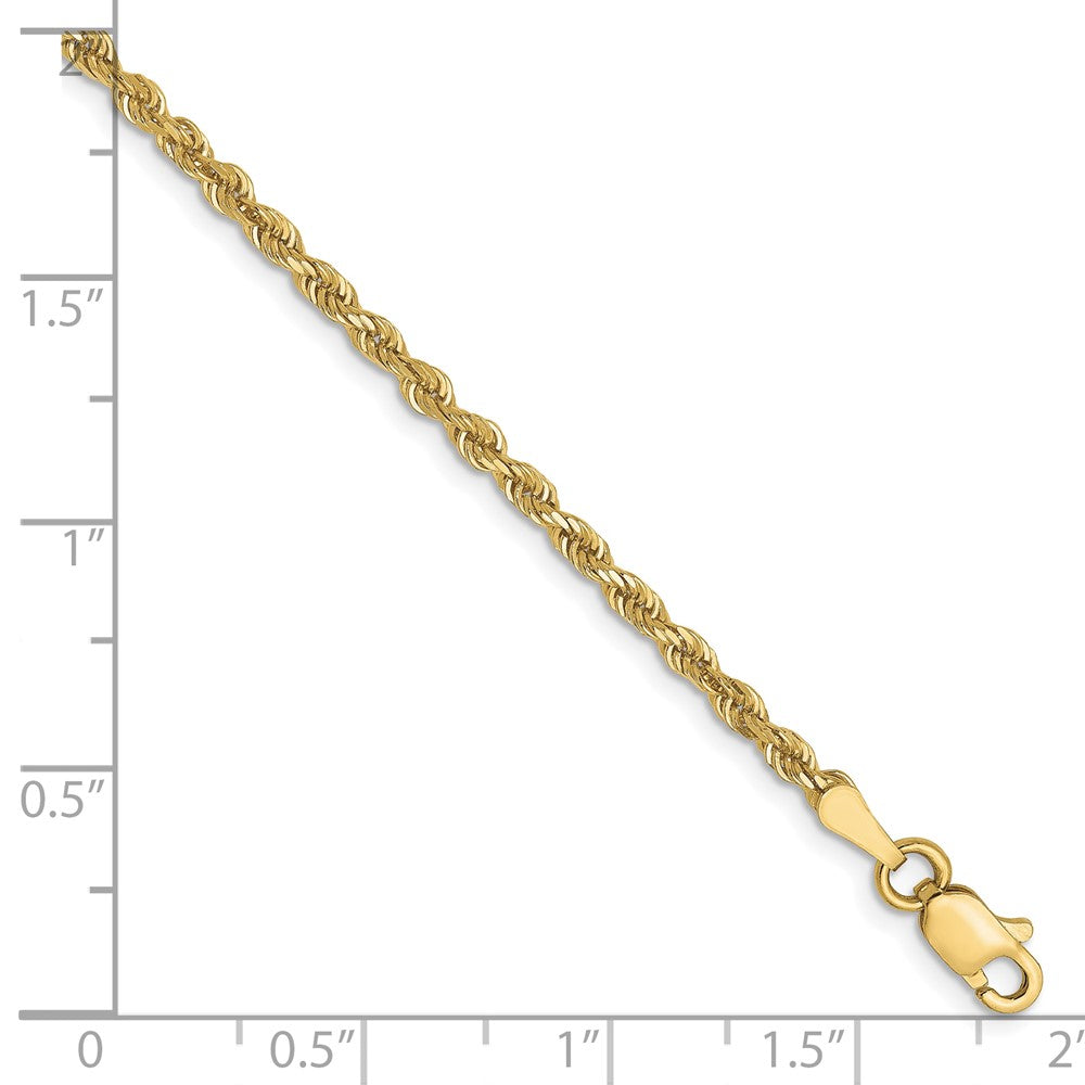 10K 2.5mm Diamond-Cut Rope Chain 7  inches