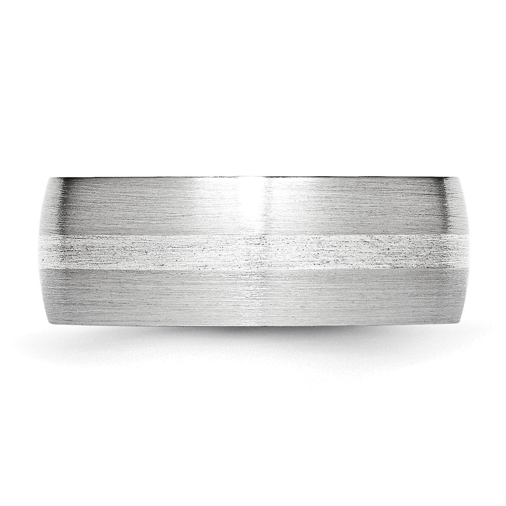 Cobalt Sterling Silver Inlay Satin 8mm Band Size - 11