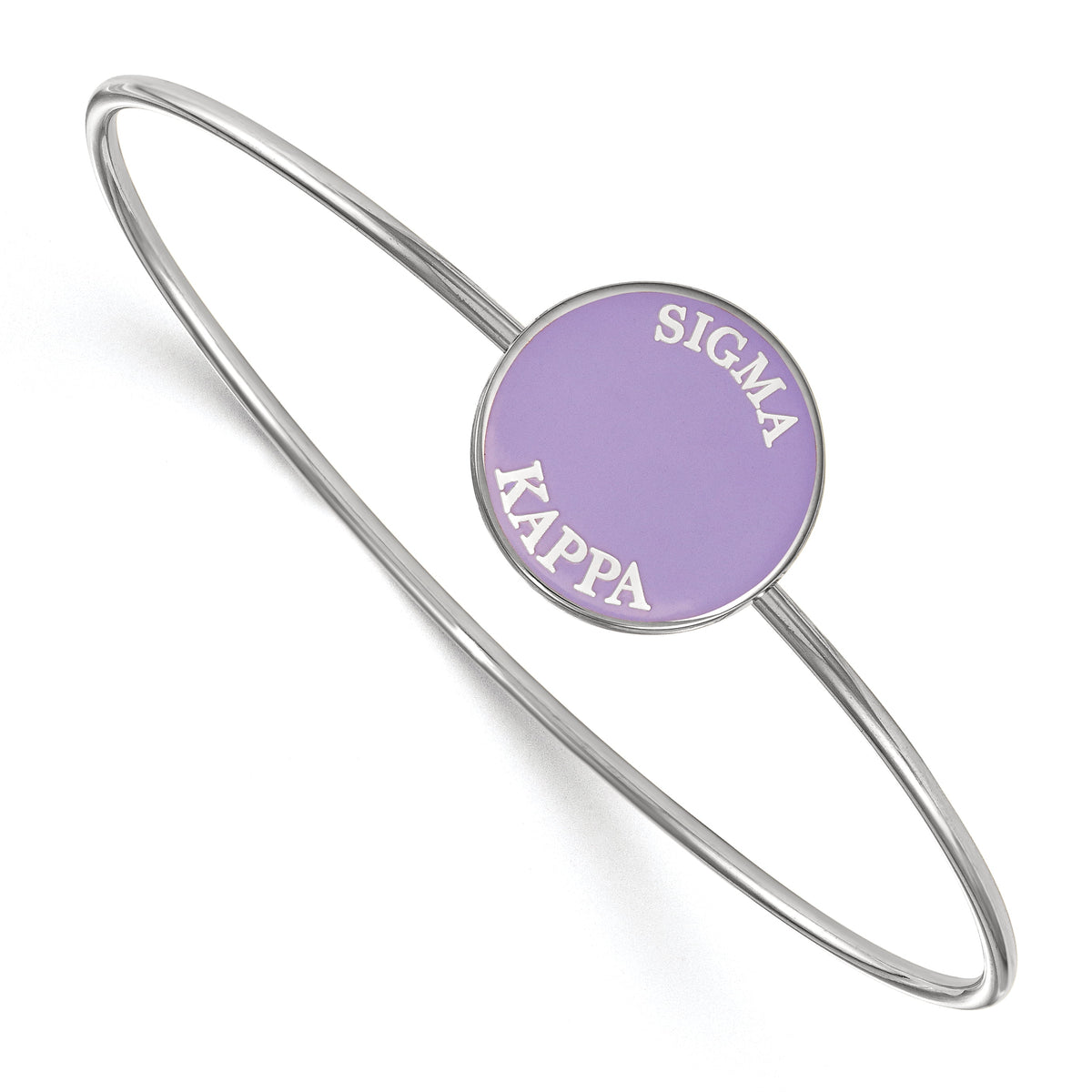 Sterling Silver Official Licensed Greek Sororities 7in Sigma Kappa (??) Enameled Slip-on Bangle