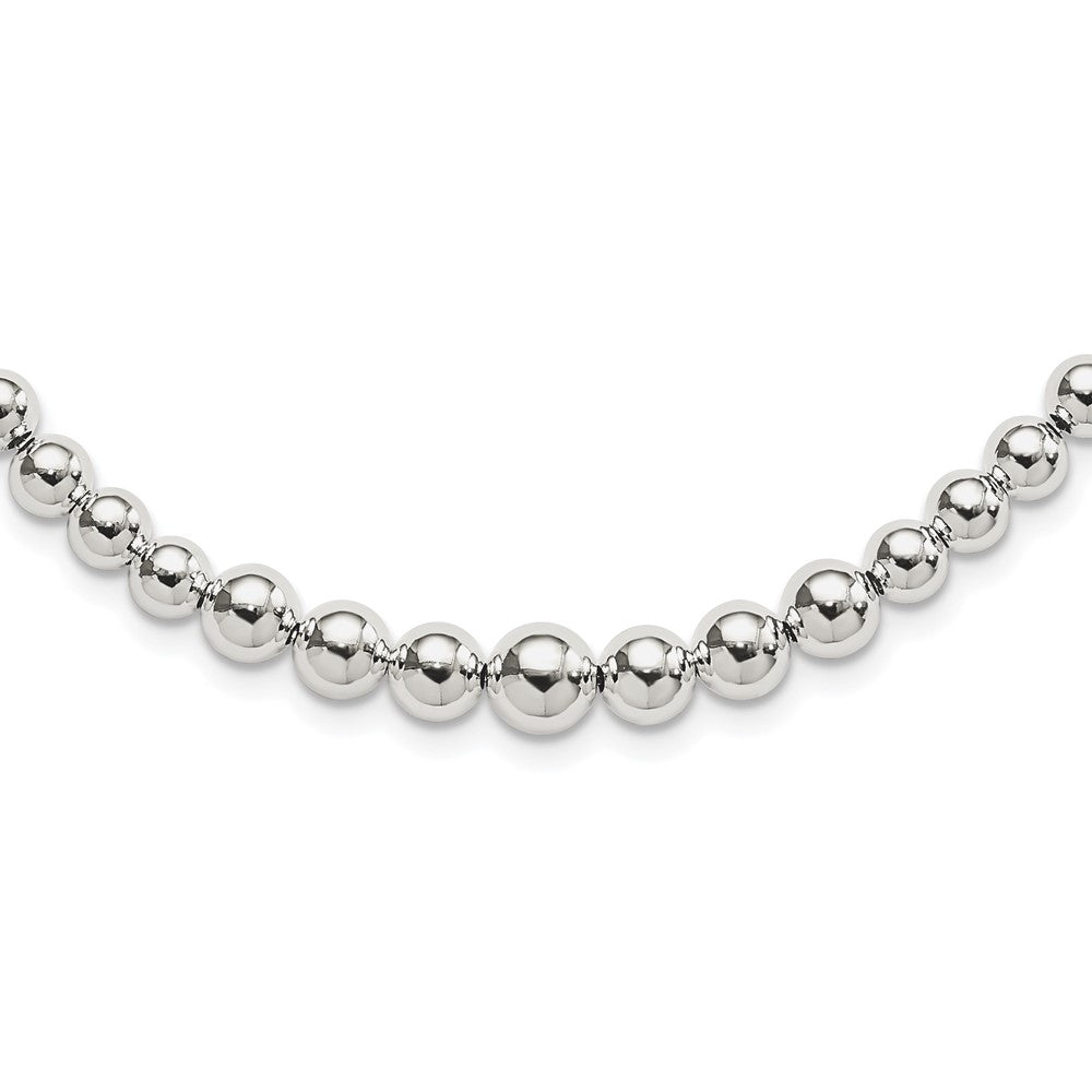 Sterling Silver Graduated Beads Adjustable Necklace 28 Inches