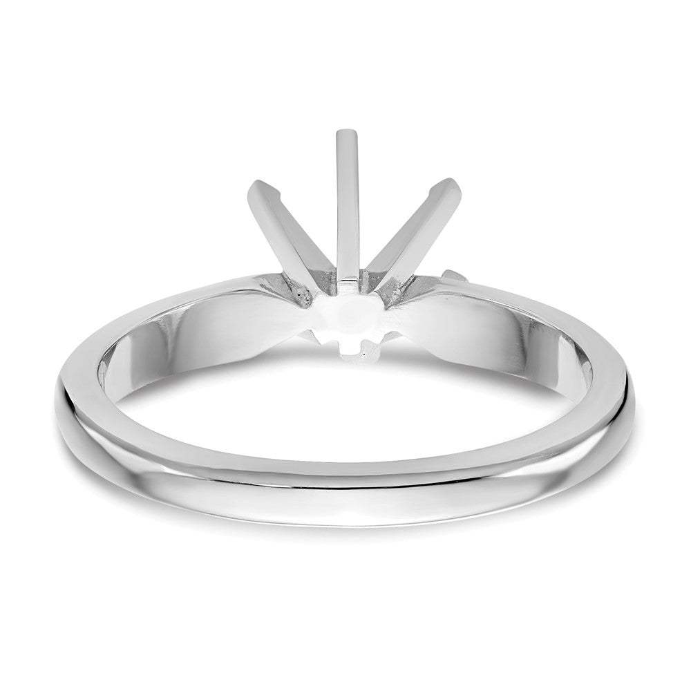 14k White Gold 1/3 carat Medium-Weight Knife Edge/Half-Round 6-Prong Round Solitaire Ring Mounting