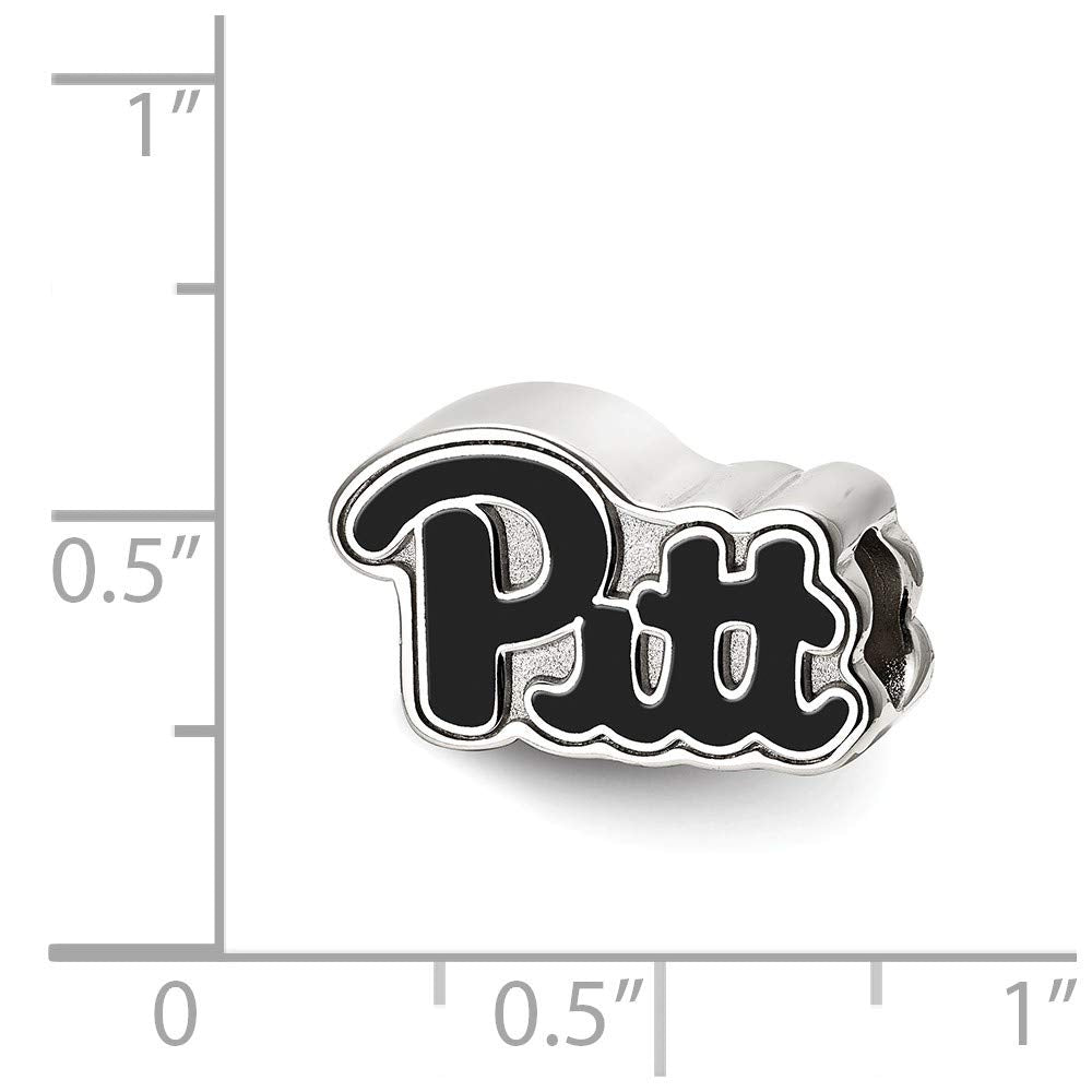 Sterling Silver University of Pittsburgh Pitt Script Bead Charm
