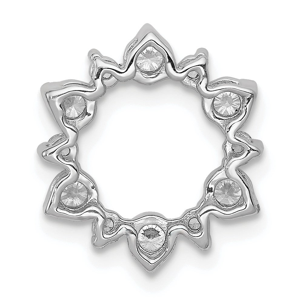 14k White Gold 5/8 carat Lab Grown Diamond VS/SI+ G+ Fashion Circle Chain Slide Pendant