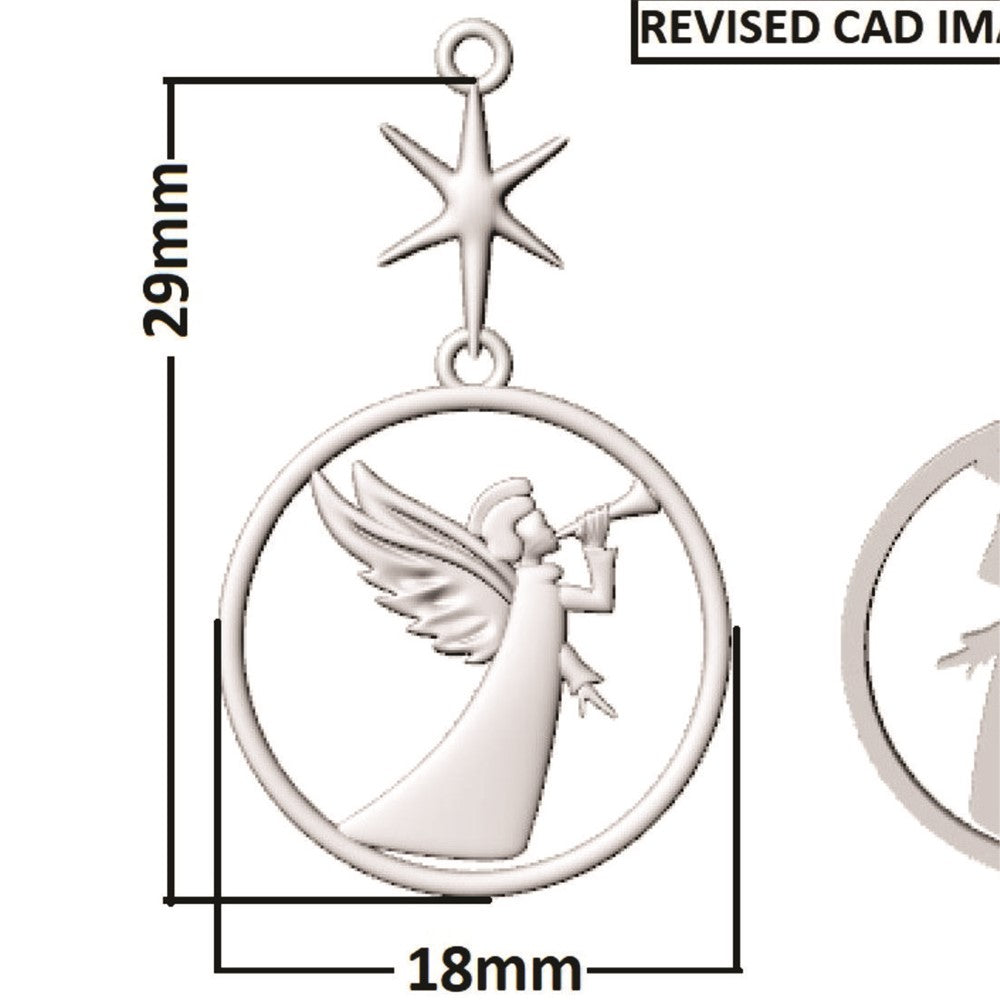 14k Fancy Angel Charm