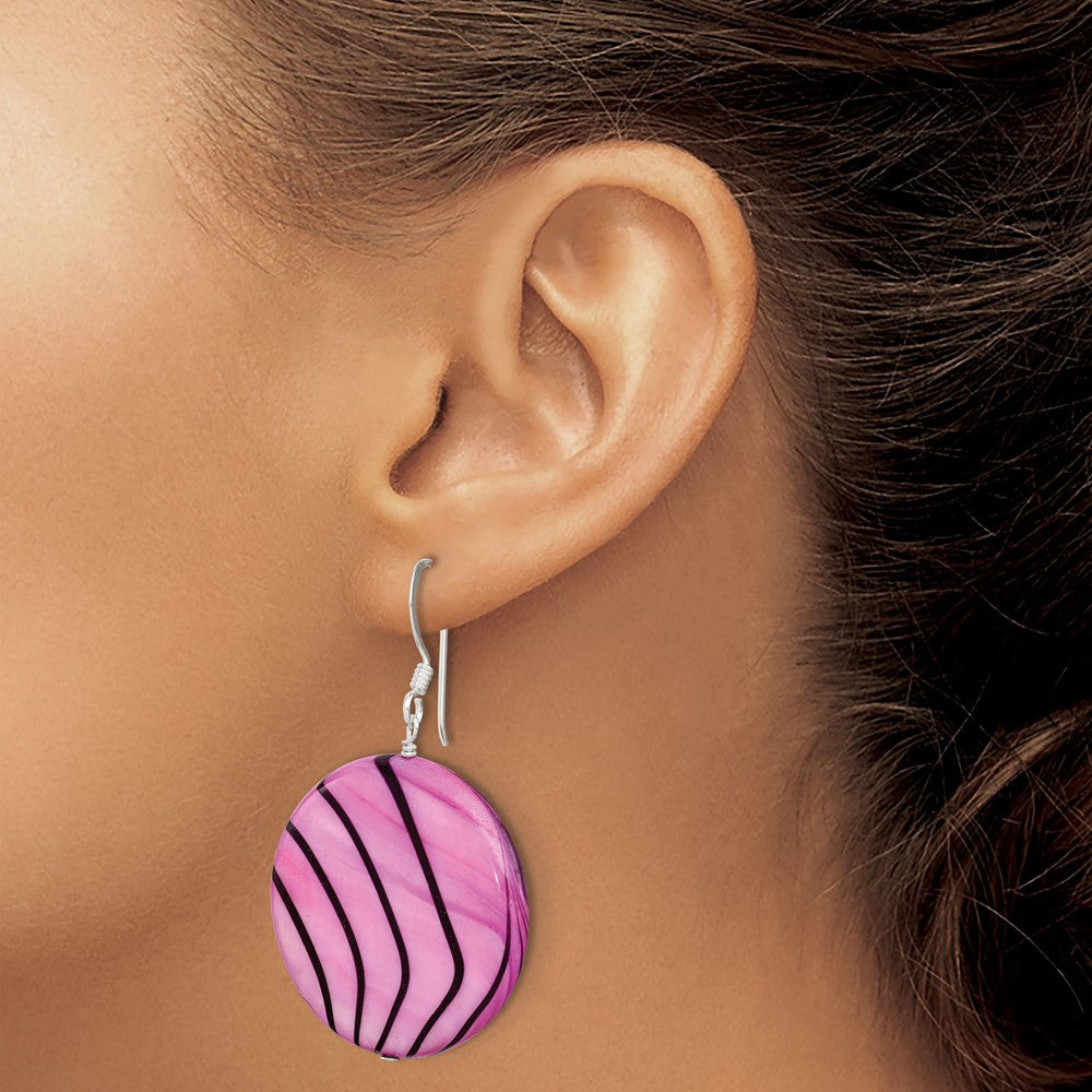 Sterling Silver Rhodium-plated Amethyst and Diamond Earrings