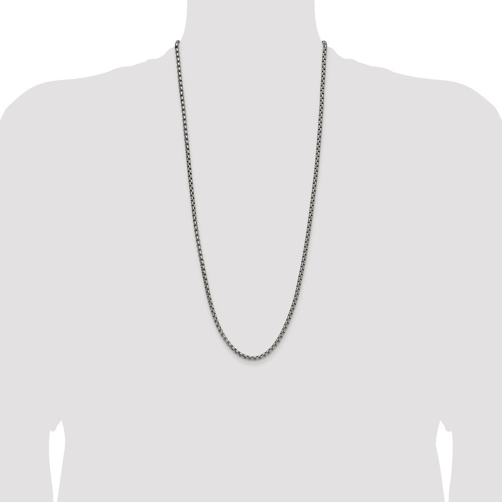 Stainless Steel Polished 3.9mm 30in Rounded Box Chain