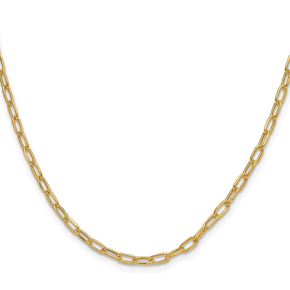 14k 3.0mm Semi-Solid Beveled D/C Paperclip Chain