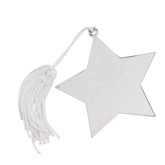 Creative Gifts 019498 Star Ornament with White Tassel, 4-inch Square